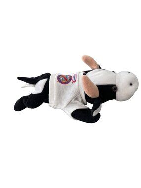 Kraft Plush Cow Toy Collectible Baby Cow Stuffed Animal Top Black & White Retro